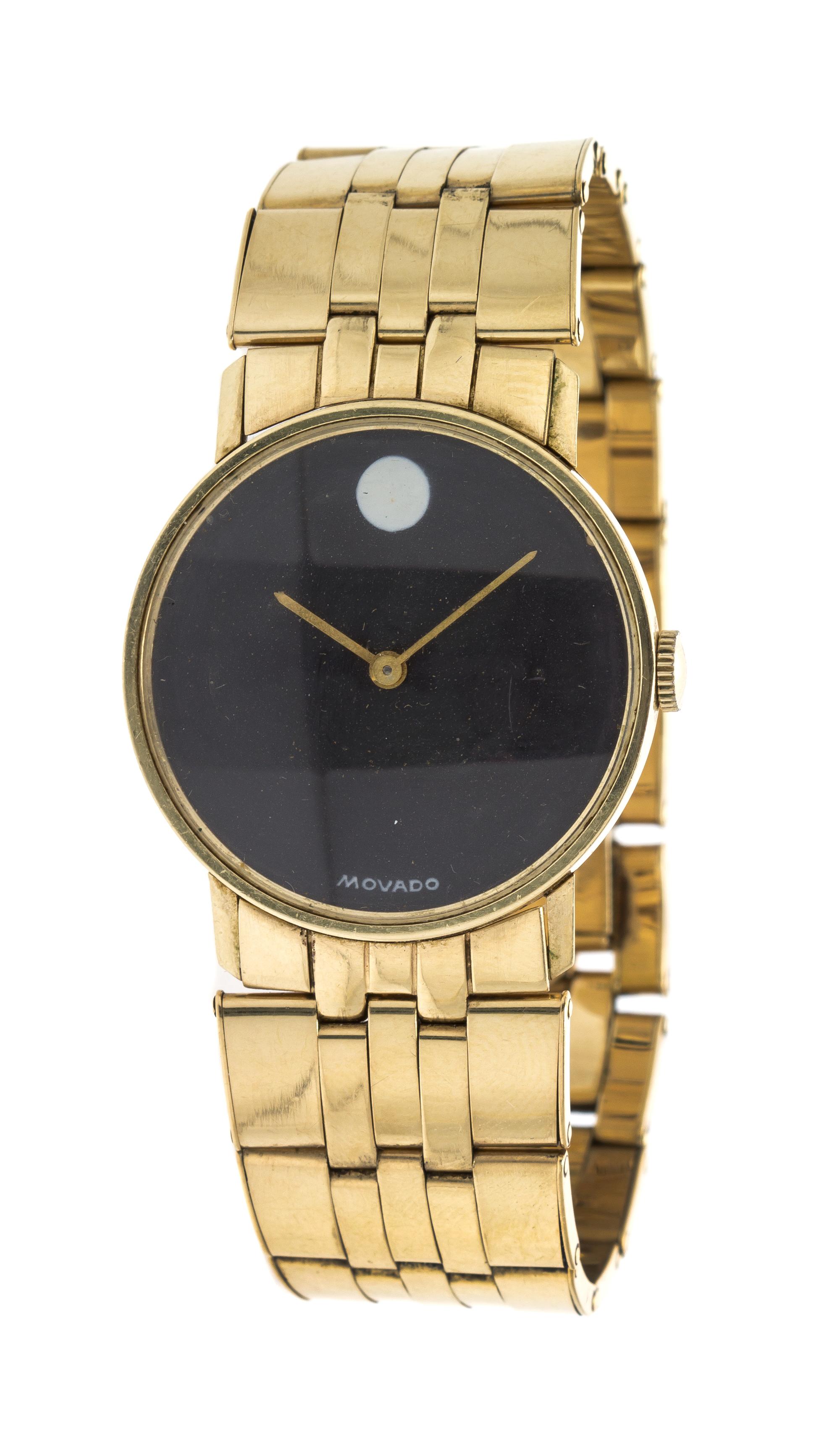 A 14 Karat Yellow Gold Museum Wristwatch, Movado, 32.50 dwts.