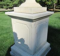 A Pair of Large Limestone Lidded Urns