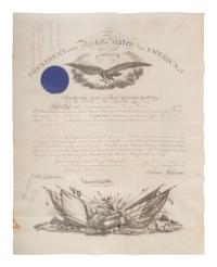 [CIVIL WAR]. JOHNSON, Andrew (1808-1875). Appointments associated with the service of Major Murray Davis, 95th Ohio Infantry, including a document signed by Andrew Johnson as President, 20 April 1866.