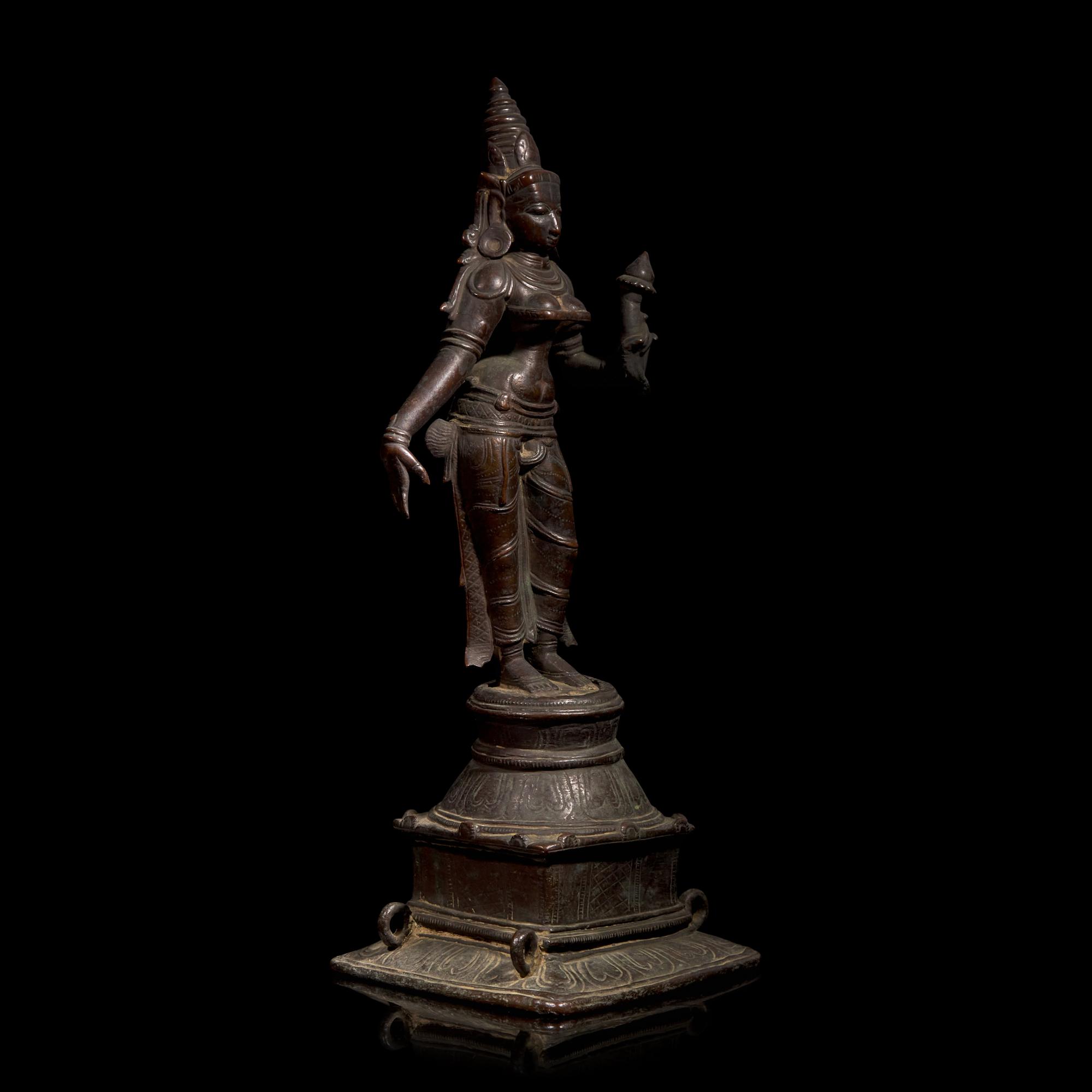 An Indian Bronze Figure of a Standing Female Deity, Budevi, 18th/19th Century or Earlier