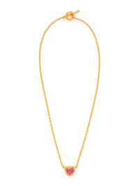 YOSSI HARARI, HIGH KARAT GOLD AND PINK TOURMALINE HEART NECKLACE