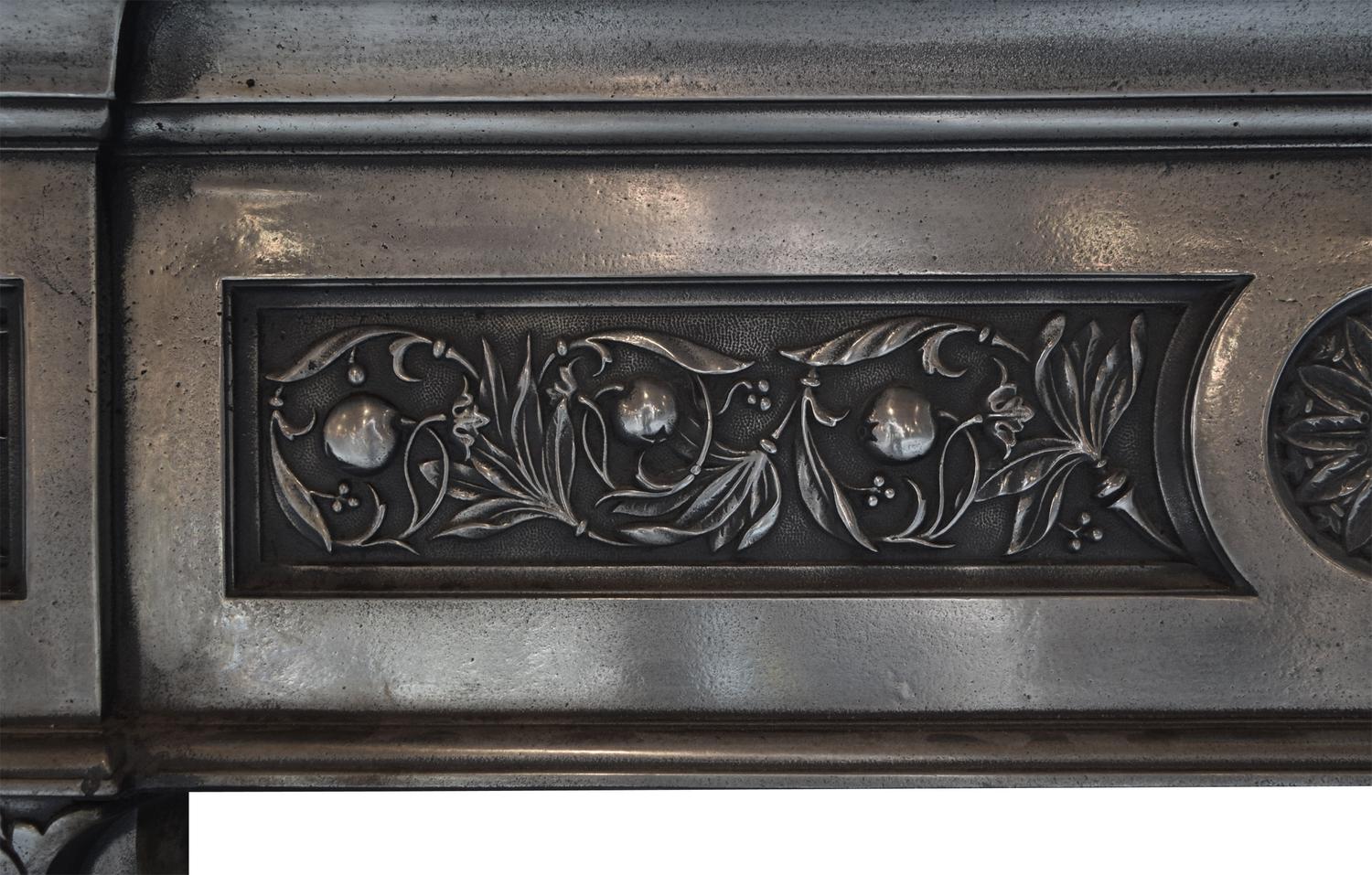 A Cast Iron Fireplace Mantel 58.5" W x 9" D x 53.5" H — England, Late 19th Century