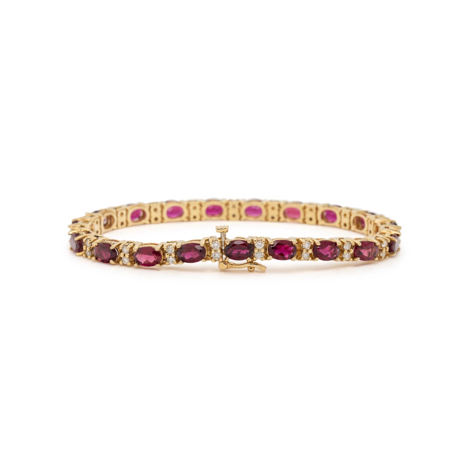 RUBELLITE AND DIAMOND BRACELET