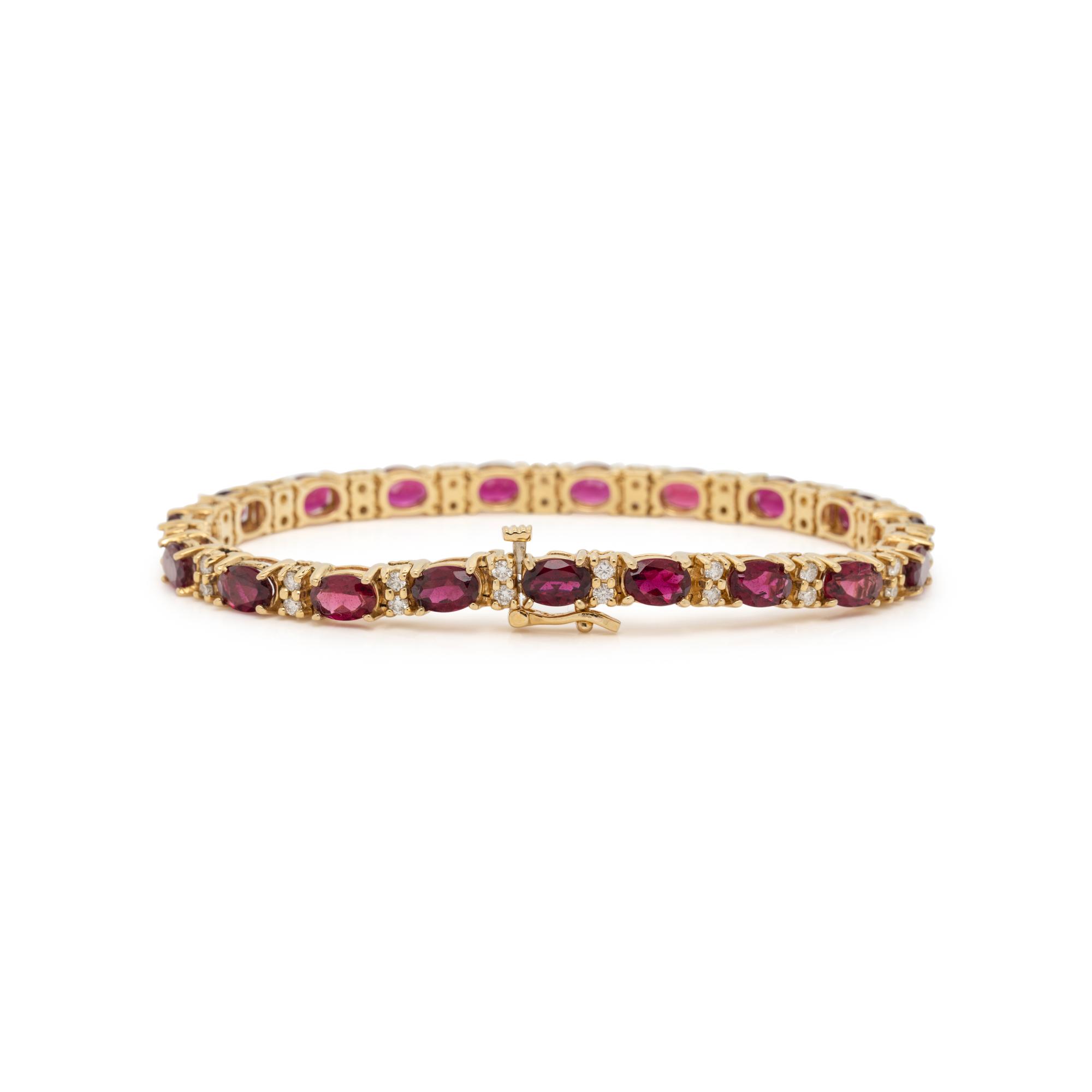 RUBELLITE AND DIAMOND BRACELET