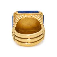 YELLOW GOLD AND HARDSTONE SCARAB RING