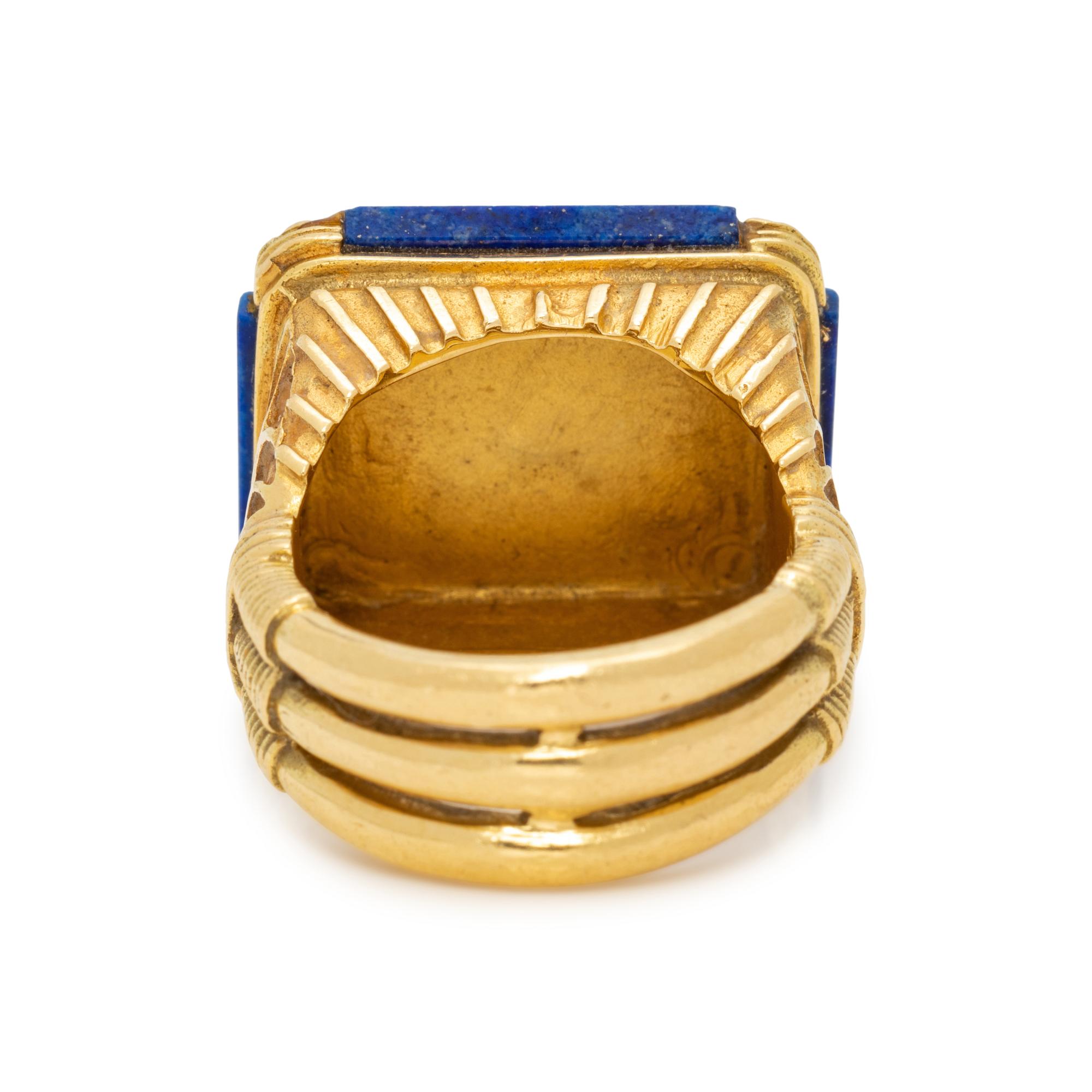 YELLOW GOLD AND HARDSTONE SCARAB RING