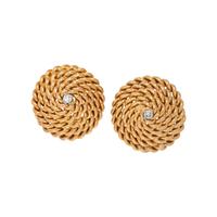 YELLOW GOLD AND DIAMOND CLIP EARRINGS