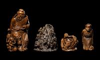 Four Chinese Bamboo Carvings