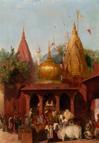 George Landseer (British, 1834-1878) — The Golden Temple, Benares, 1861
