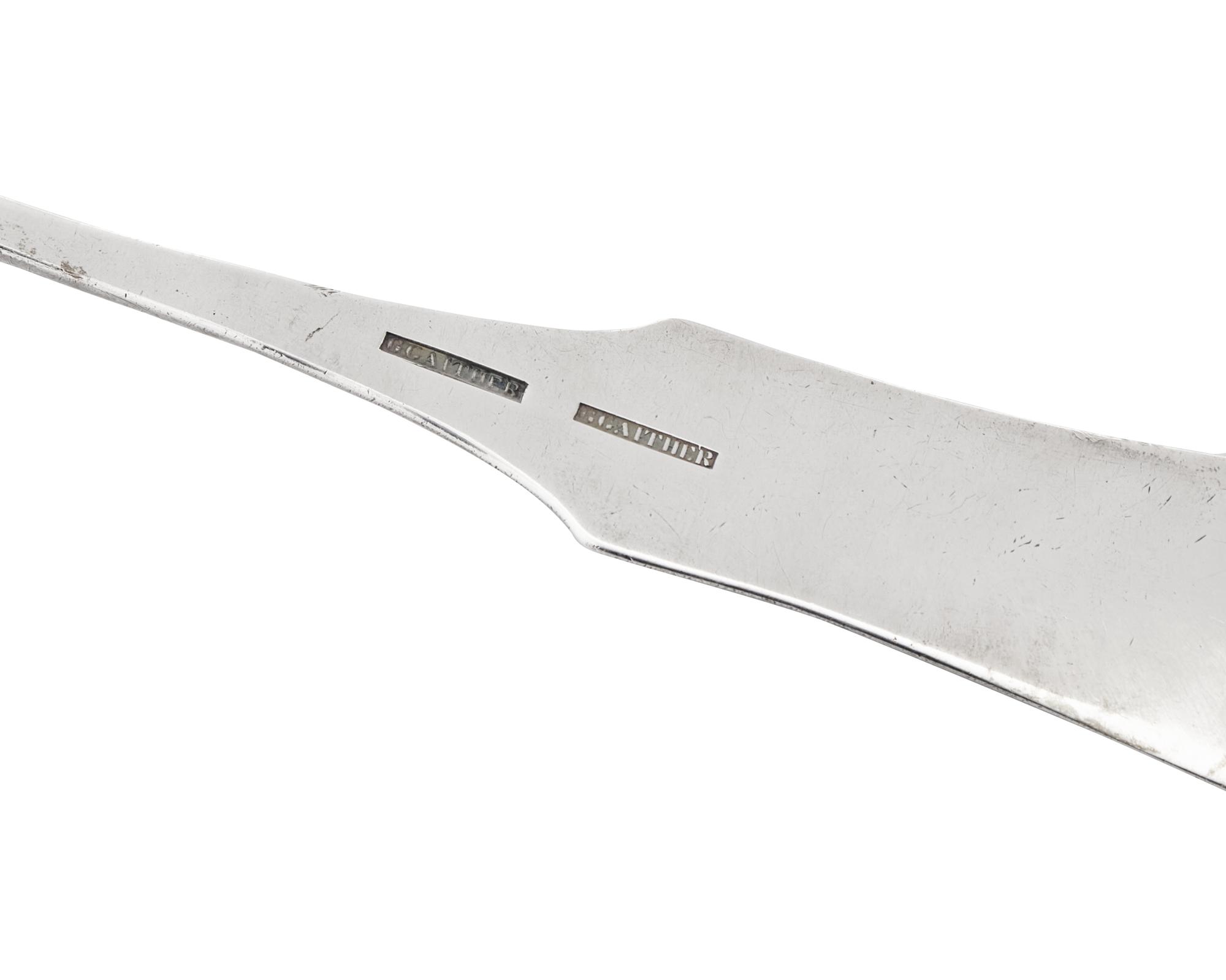 A Federal Silver Punch Ladle And Sugar Tongs