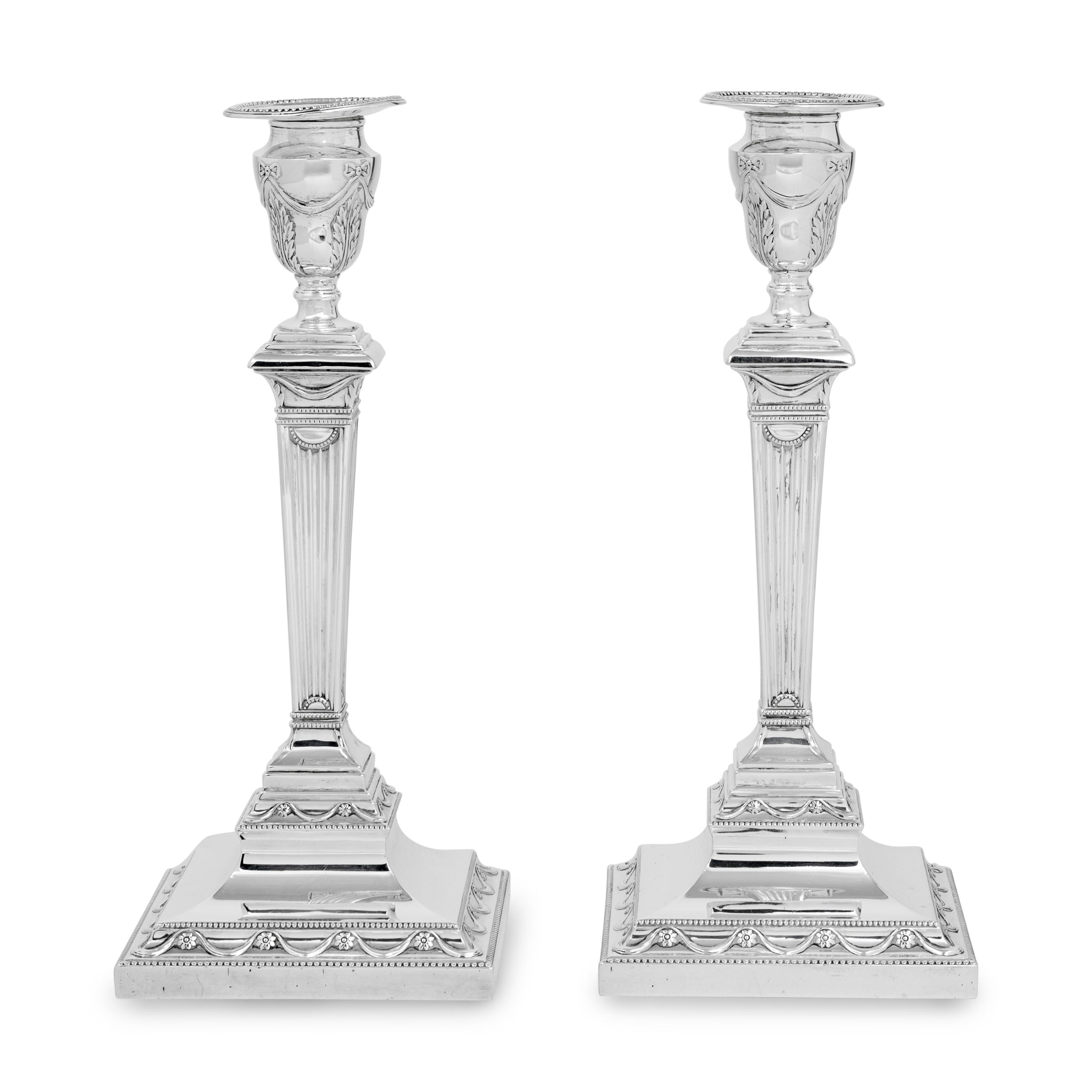 A Pair of Victorian Silver Candlesticks