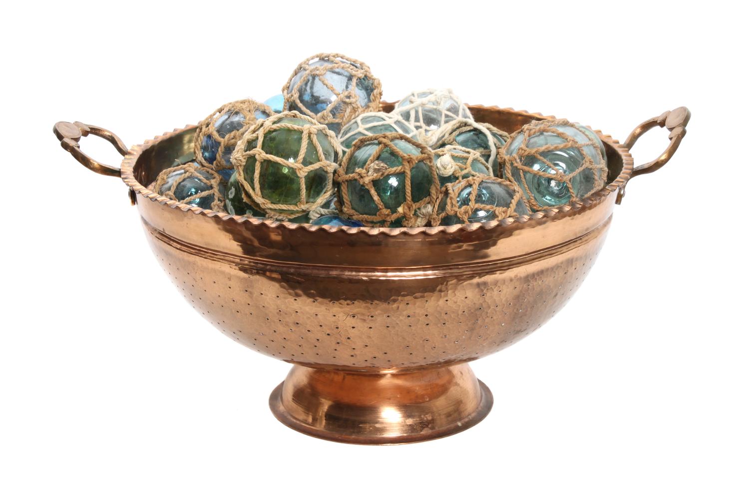 A Copper Collander Height 11 1/4 x diameter 23 inches