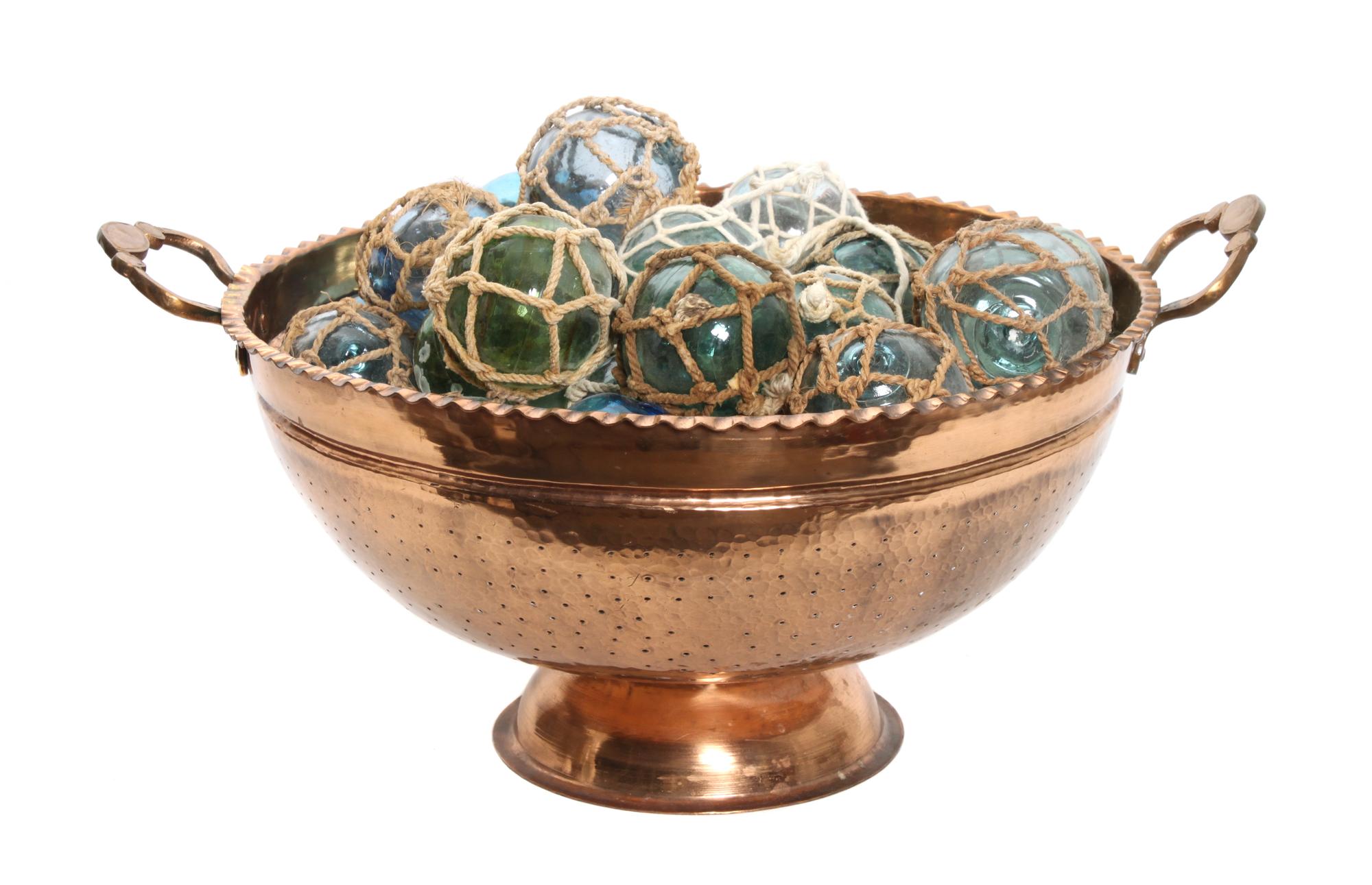 A Copper Collander Height 11 1/4 x diameter 23 inches