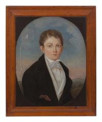 American School 19th Century, A Pair of Portraits: A Boy and Girl
