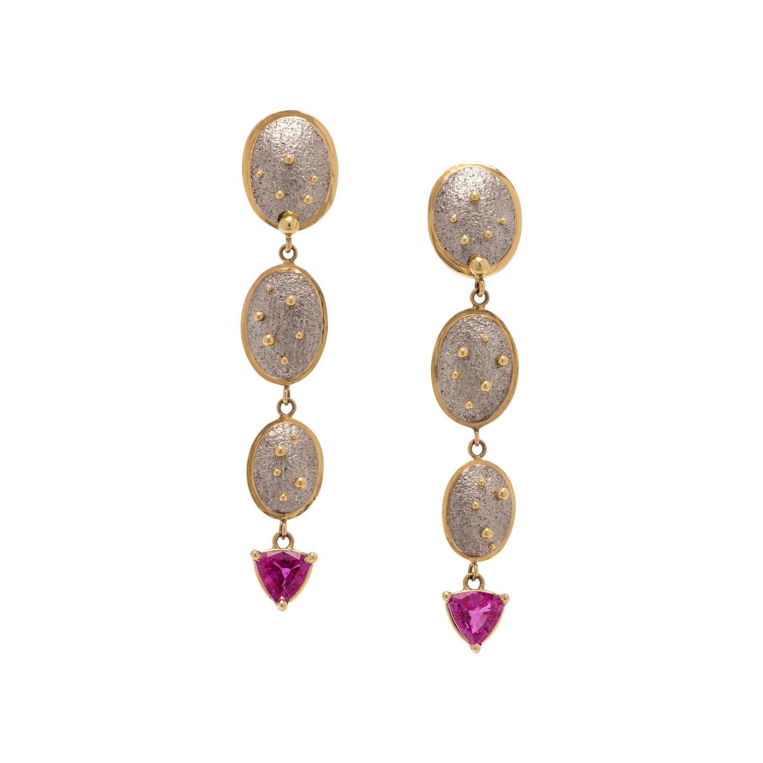 RICHARD KIMBALL, PINK SAPPHIRE EARRINGS