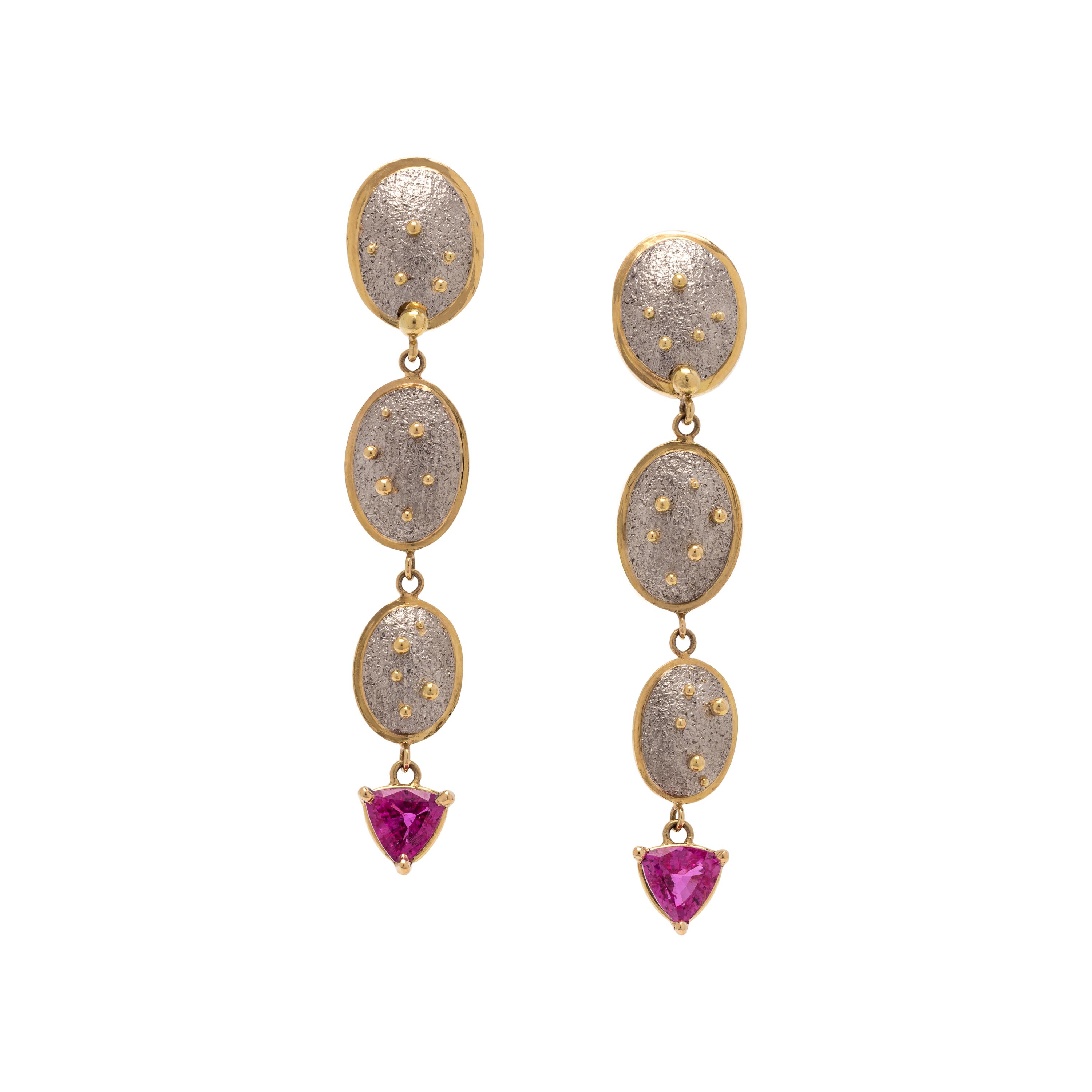 RICHARD KIMBALL, PINK SAPPHIRE EARRINGS