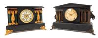 Two American Victorian Ebonized Mantel Clocks