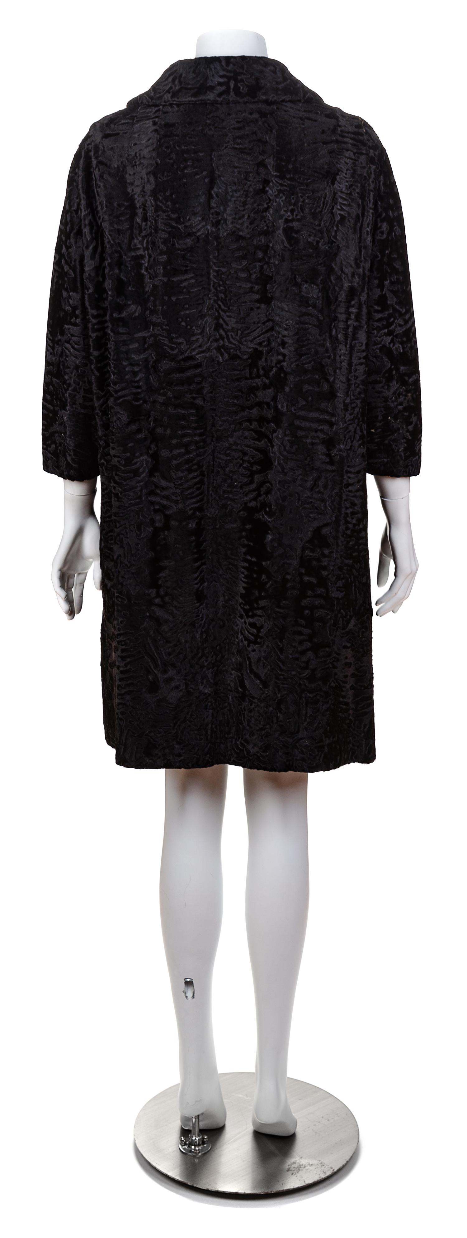 A Maximilian Black Broadtail Coat, No size.