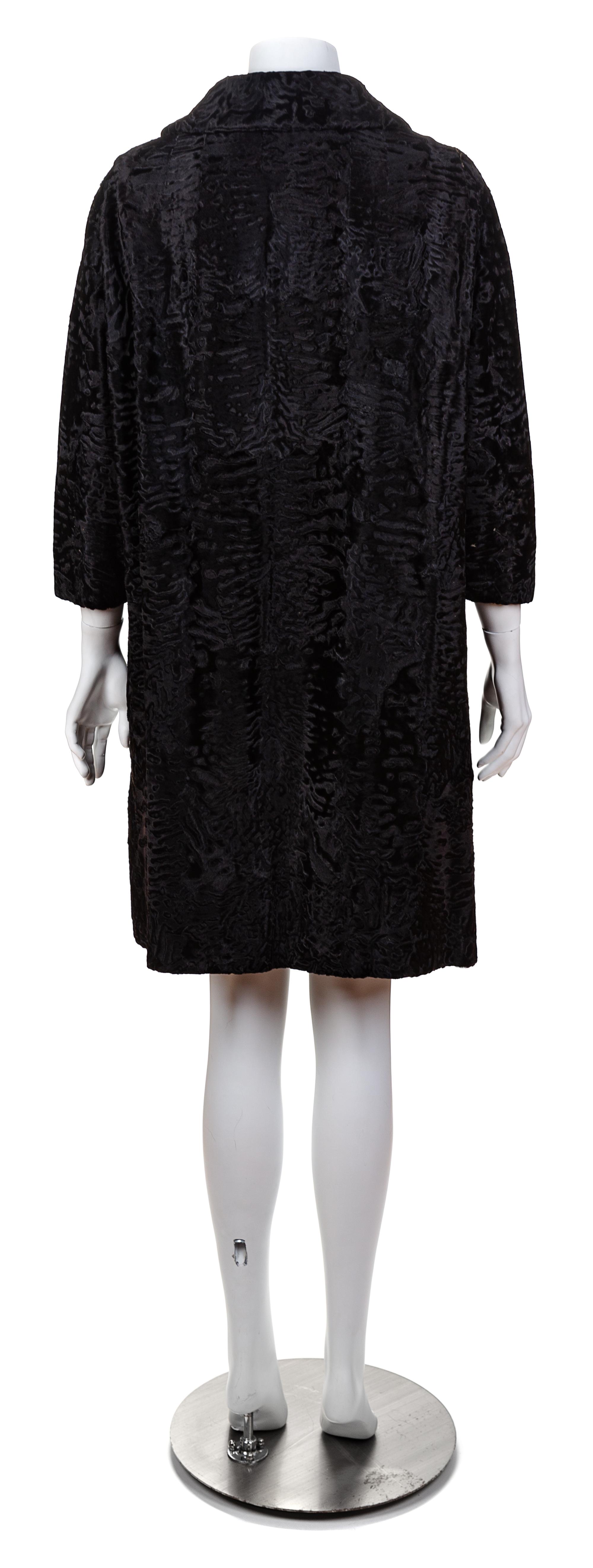 A Maximilian Black Broadtail Coat, No size.