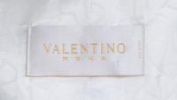 A Valentino Roma White Cotton Coat, Size 8; Belt: 62" x 1.75".