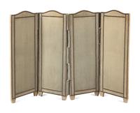 A French Four-Panel Velvet Floor Screen