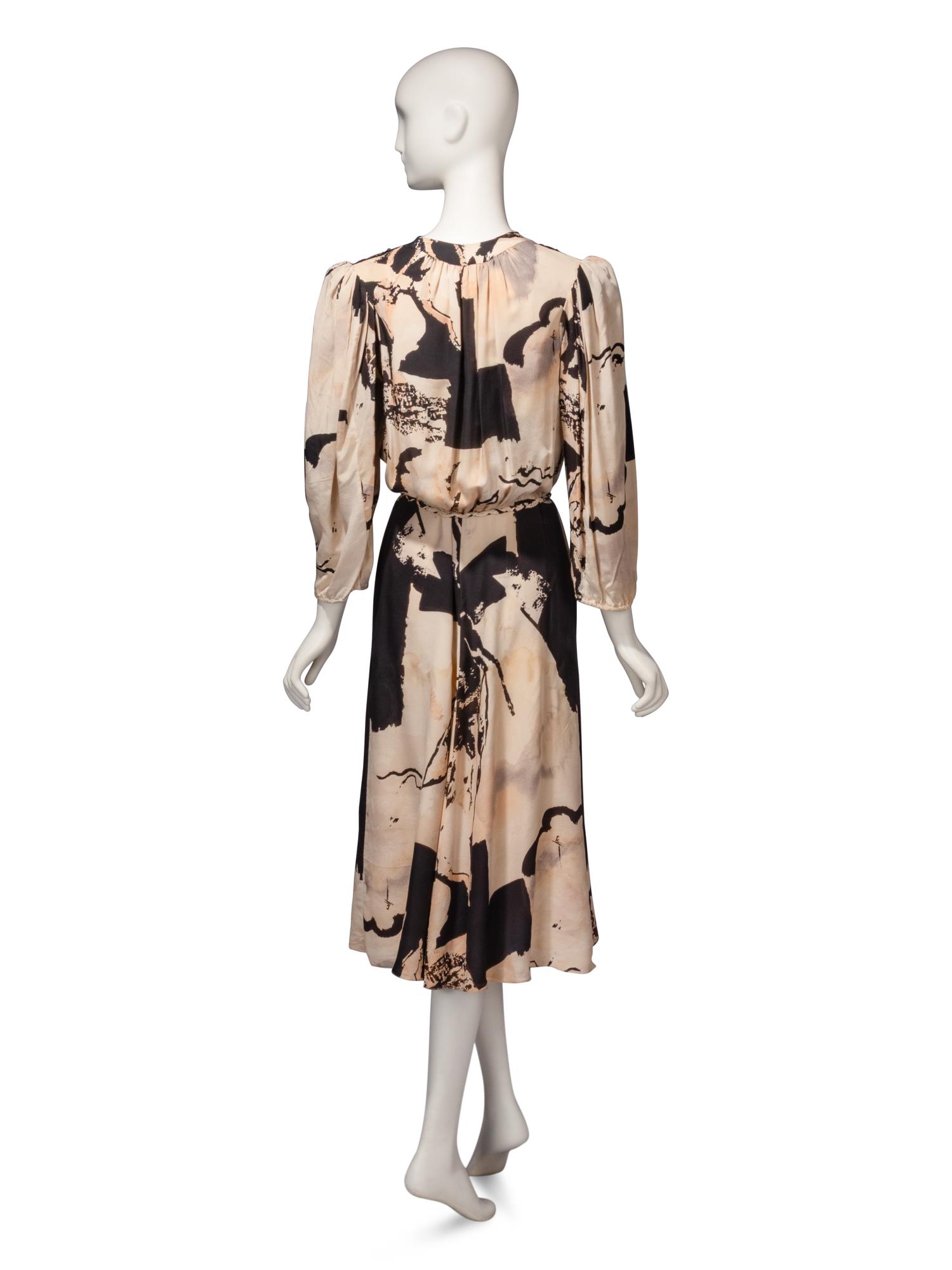 Thea Porter, Abstract Printed Silk Dress