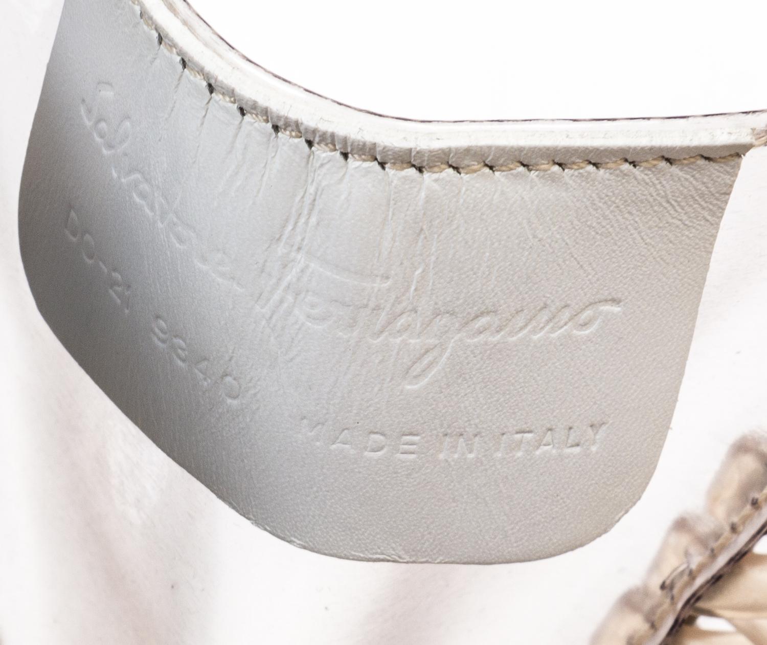 A Salvatore Ferragamo Gancini Plastic Weave Handbag, 8" x 8" x 4.5"; Handle drop: 4".