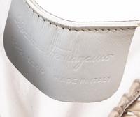 A Salvatore Ferragamo Gancini Plastic Weave Handbag, 8" x 8" x 4.5"; Handle drop: 4".