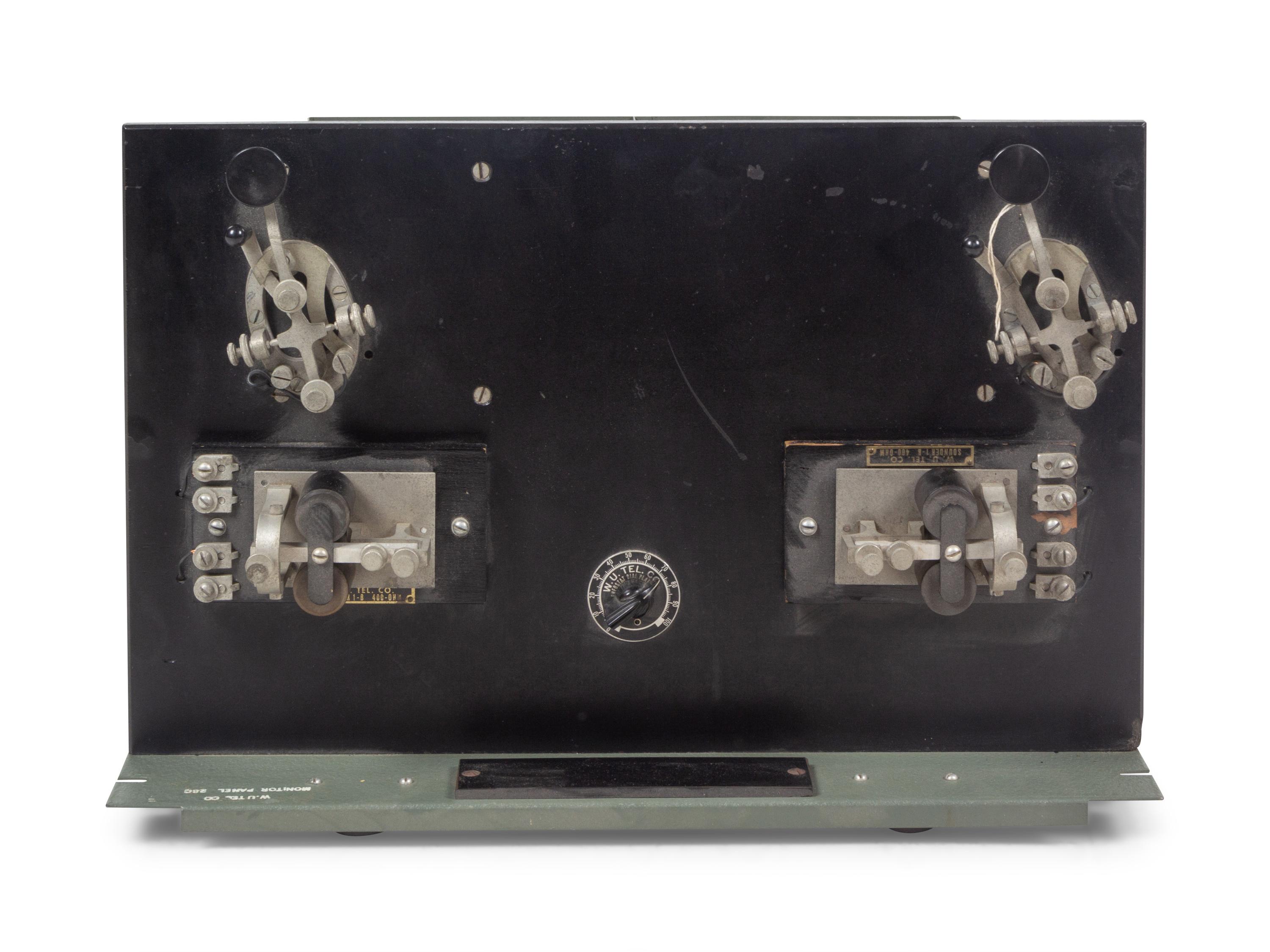 A Western Union Twin Telegraph Monitor Panel