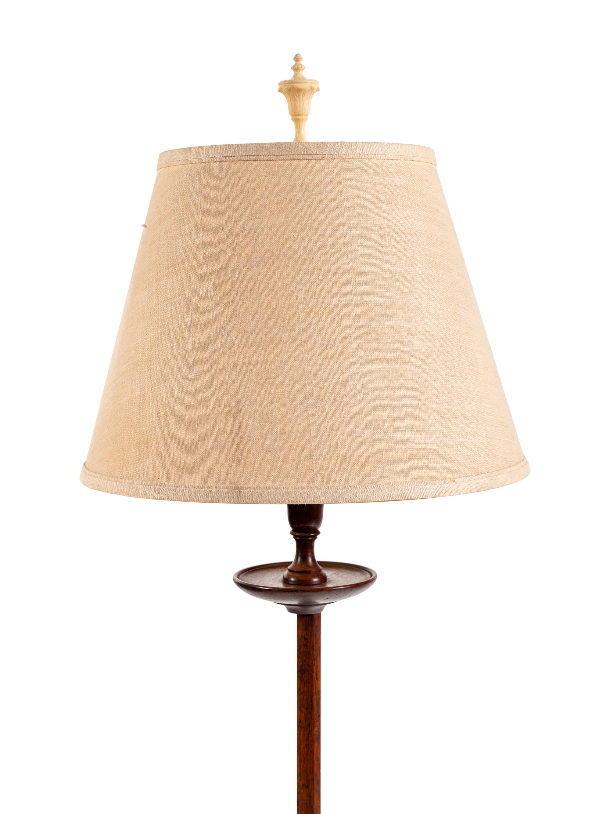 A Walnut Telescoping Floor Lamp