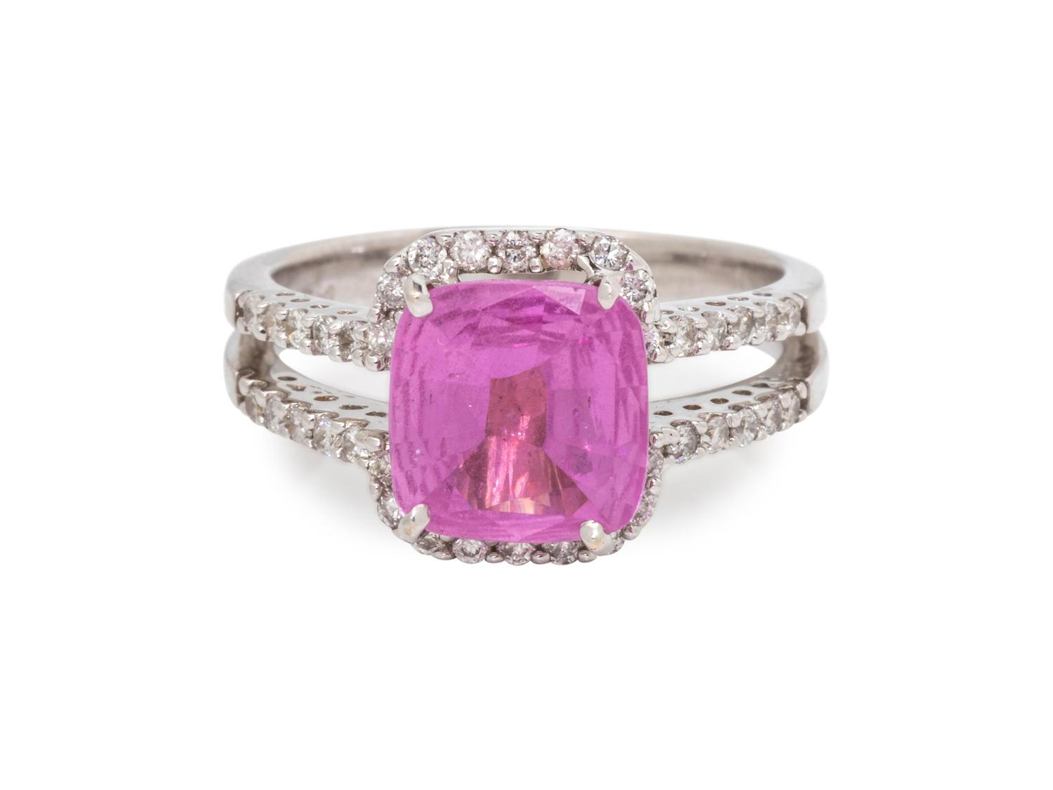 PINK SAPPHIRE AND DIAMOND RING