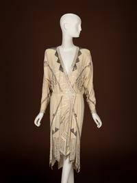 Fabrice, Beaded Cream Cocktail Dress
