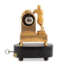 An Empire Gilt Bronze Fusée Musical Clock
