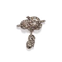 ANTIQUE, SILVER-TOPPED GOLD AND DIAMOND CONVERTIBLE BROOCH