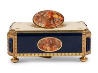 A Swiss Enamel Singing Bird Automaton Box