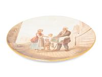 A Hand Painted Charger of an Organ Player