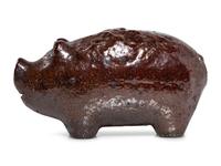 An Ohio Brown-Glazed Sewer Tile Pig