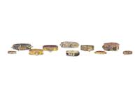A Group of Nineteen Brass and Mixed Metal-Mounted Dog Collars