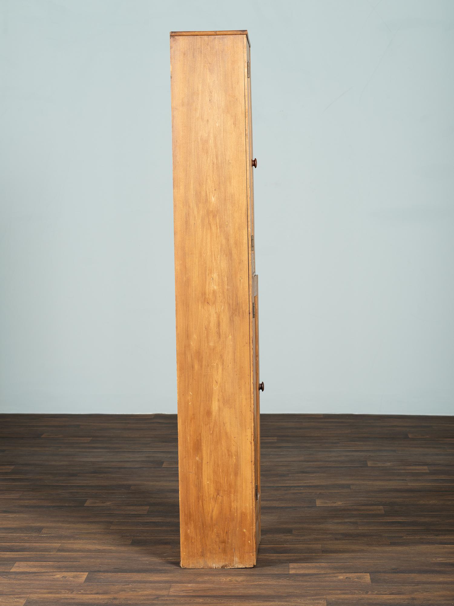 A Shaker Cherry and Pine Wall Cupboard