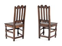 A Pair of Charles II Elm Back Stools
