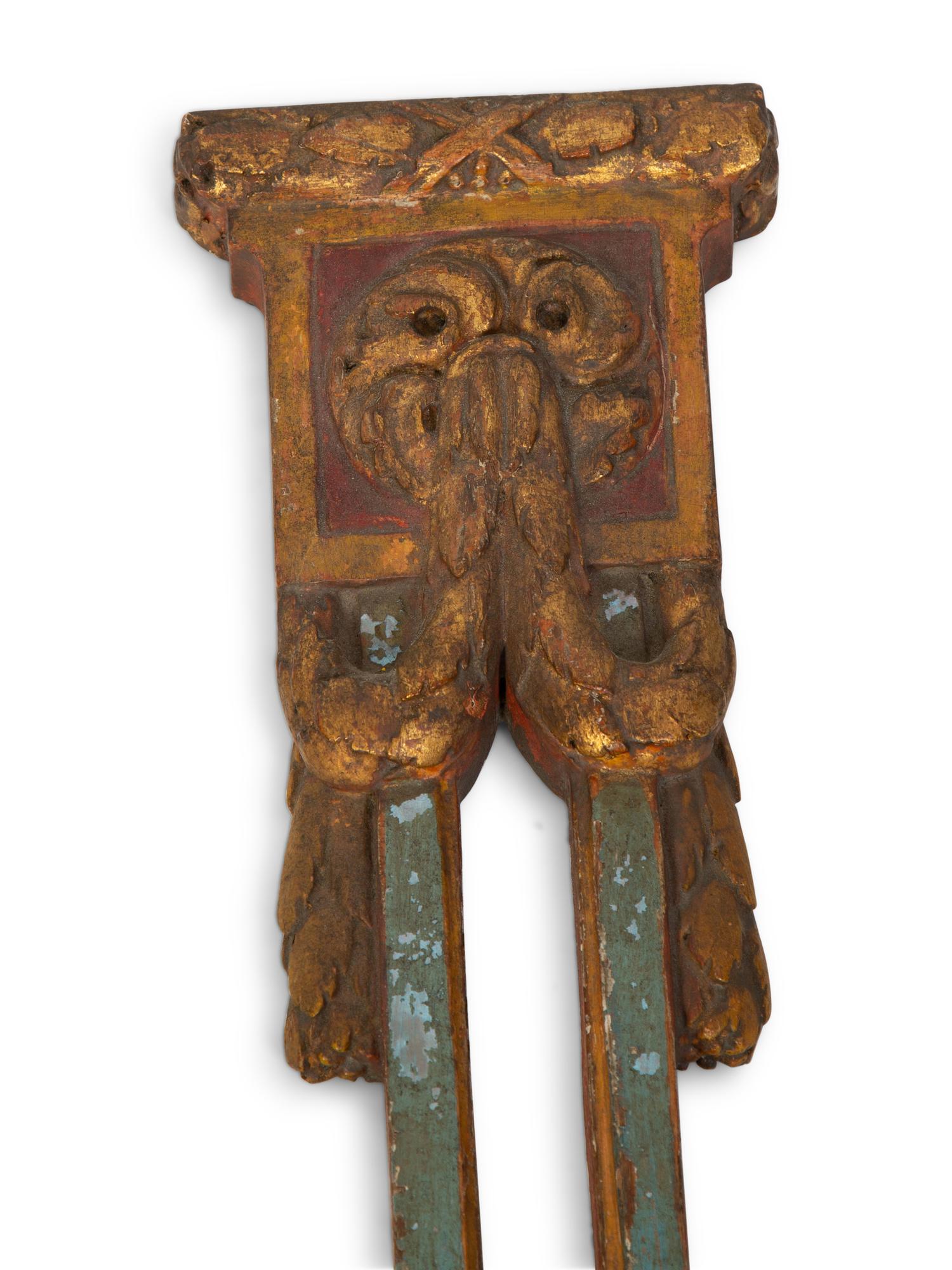 A Pair of Italian Painted and Parcel Gilt Sconces — EARLY 20TH CENTURY