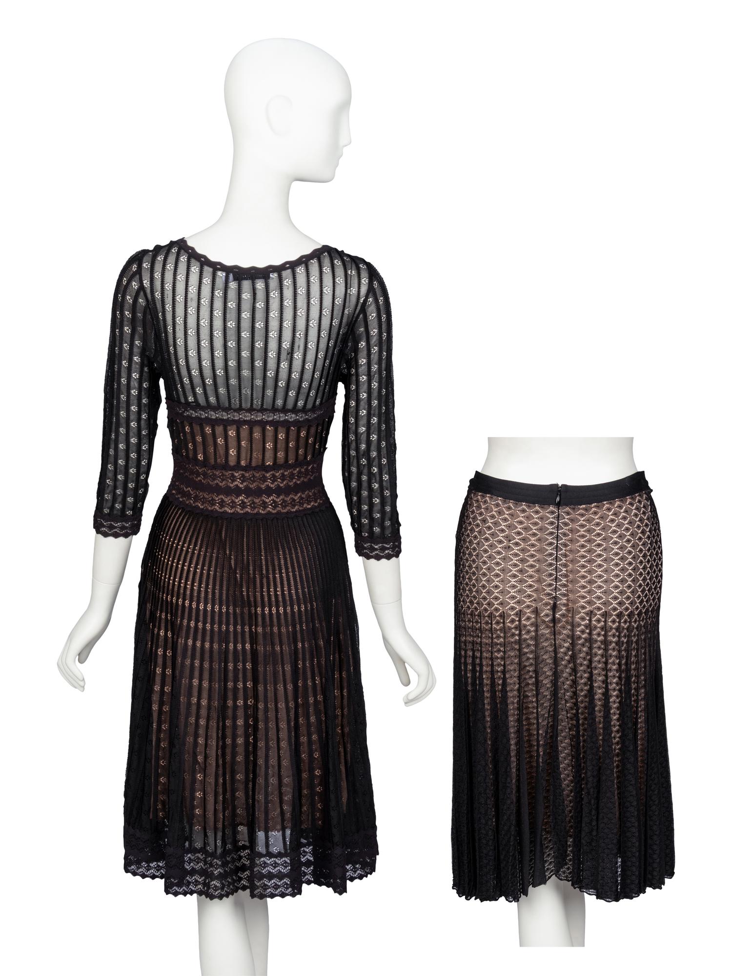Christian Dior by John Galliano , Knit Lace Dress & Matching Skirt