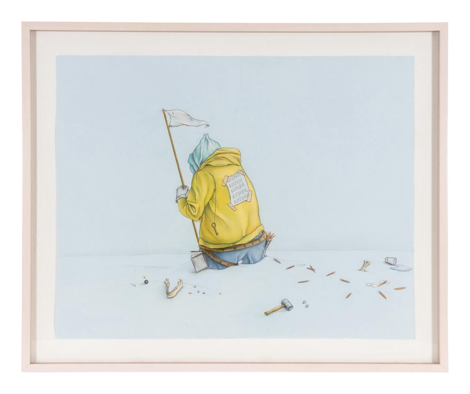 Figure in yellow jacket