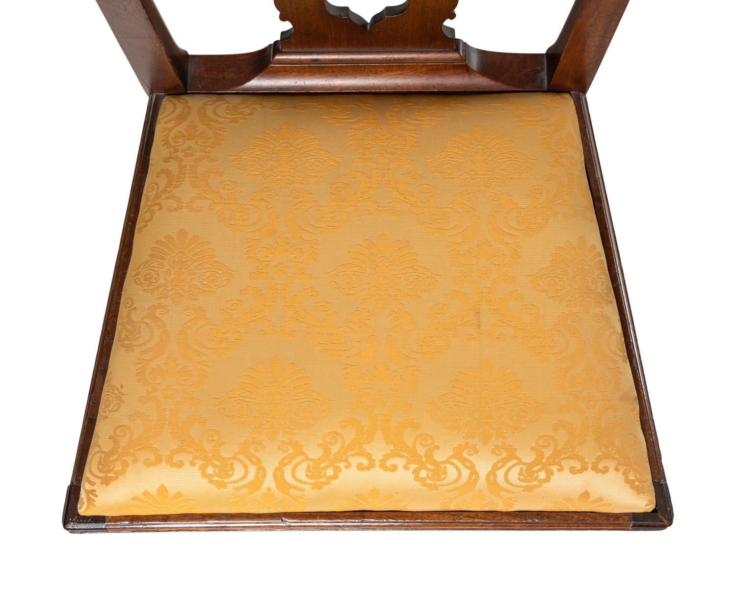 Four George III Style Carved Mahogany Side Chairs