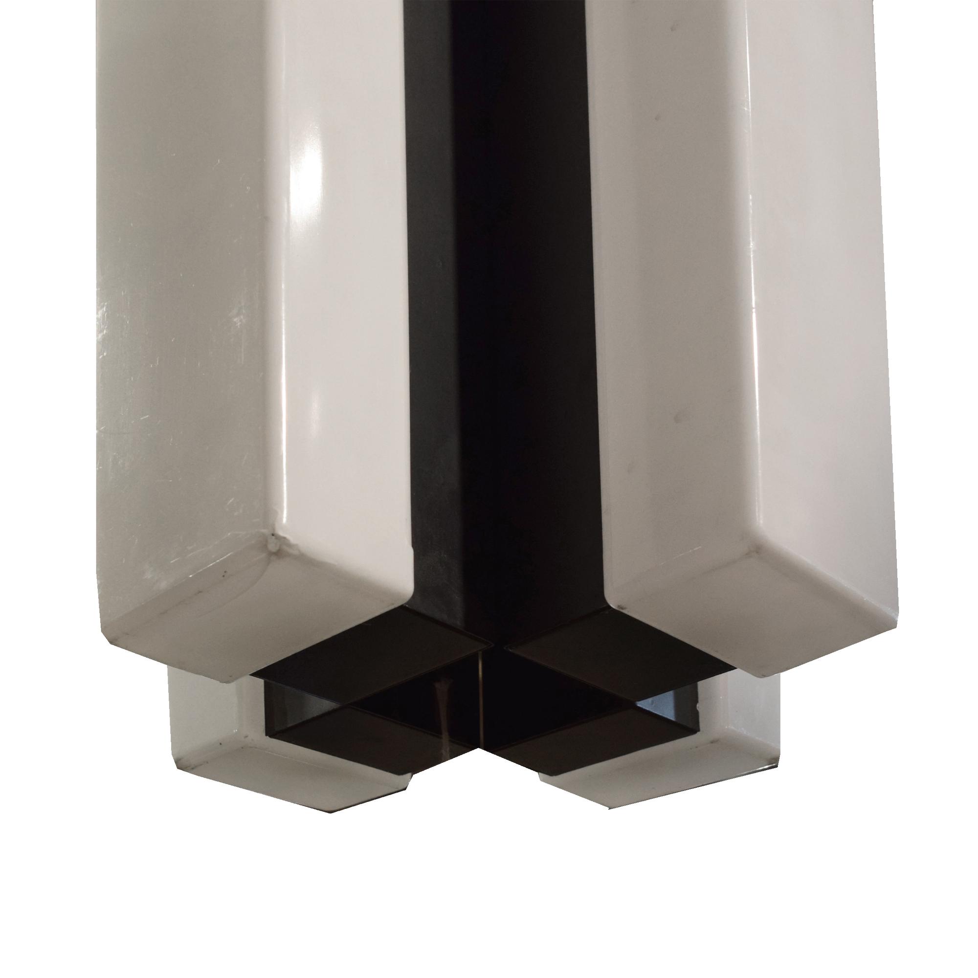 A Set of Three Mid-Century Plastic Light Fixtures 12" W x 12" D x 51" H — Germany, Mid-20th Century