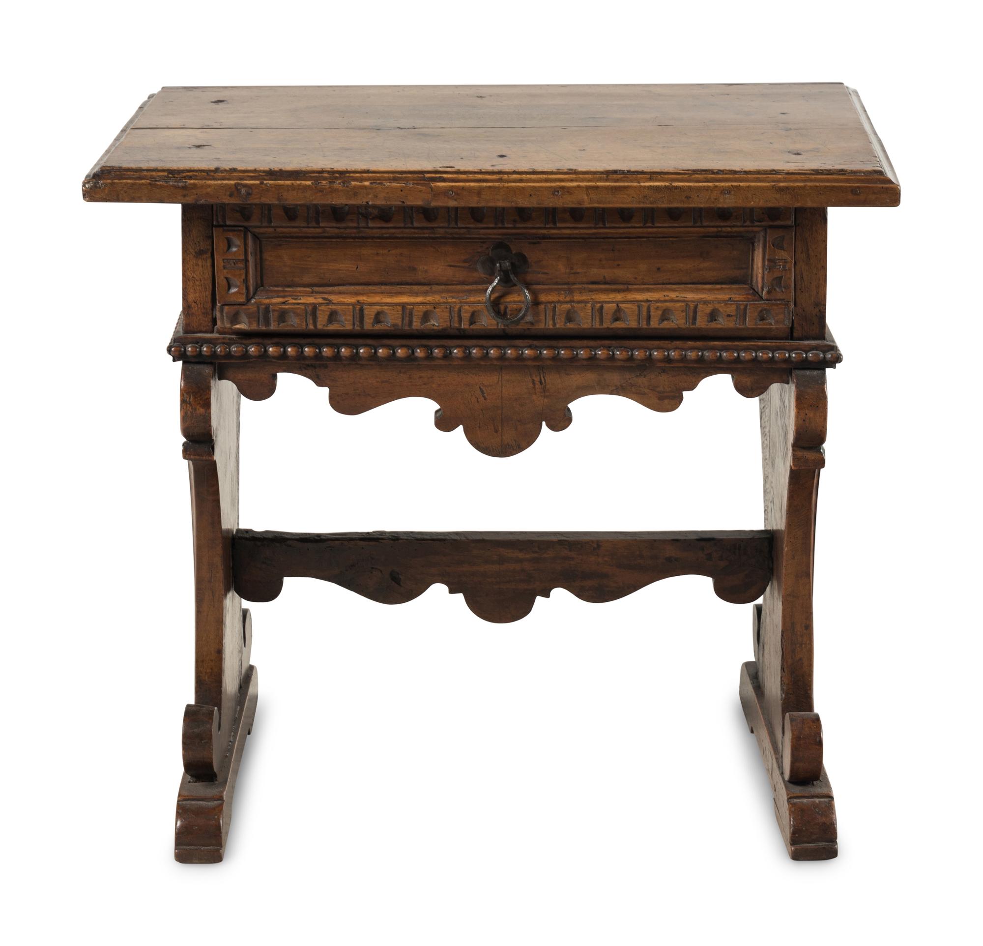 An Italian Baroque Walnut Side Table