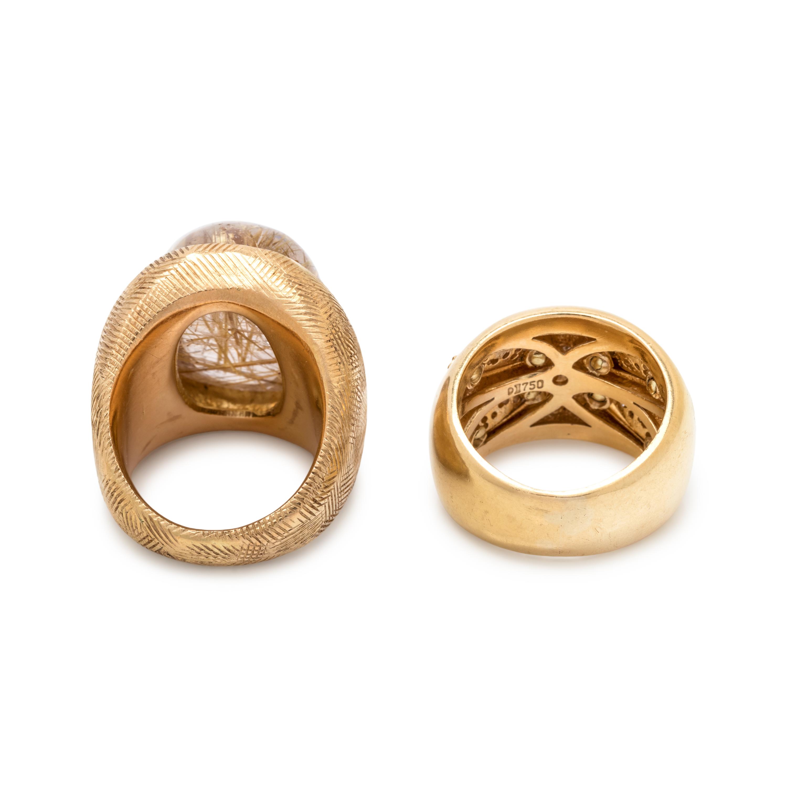 COLLECTION OF YELLOW GOLD RINGS