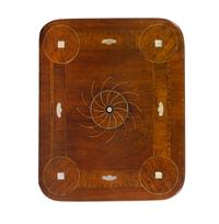 A French Walnut and Mother-of-Pearl Inlaid Marquetry Side Table