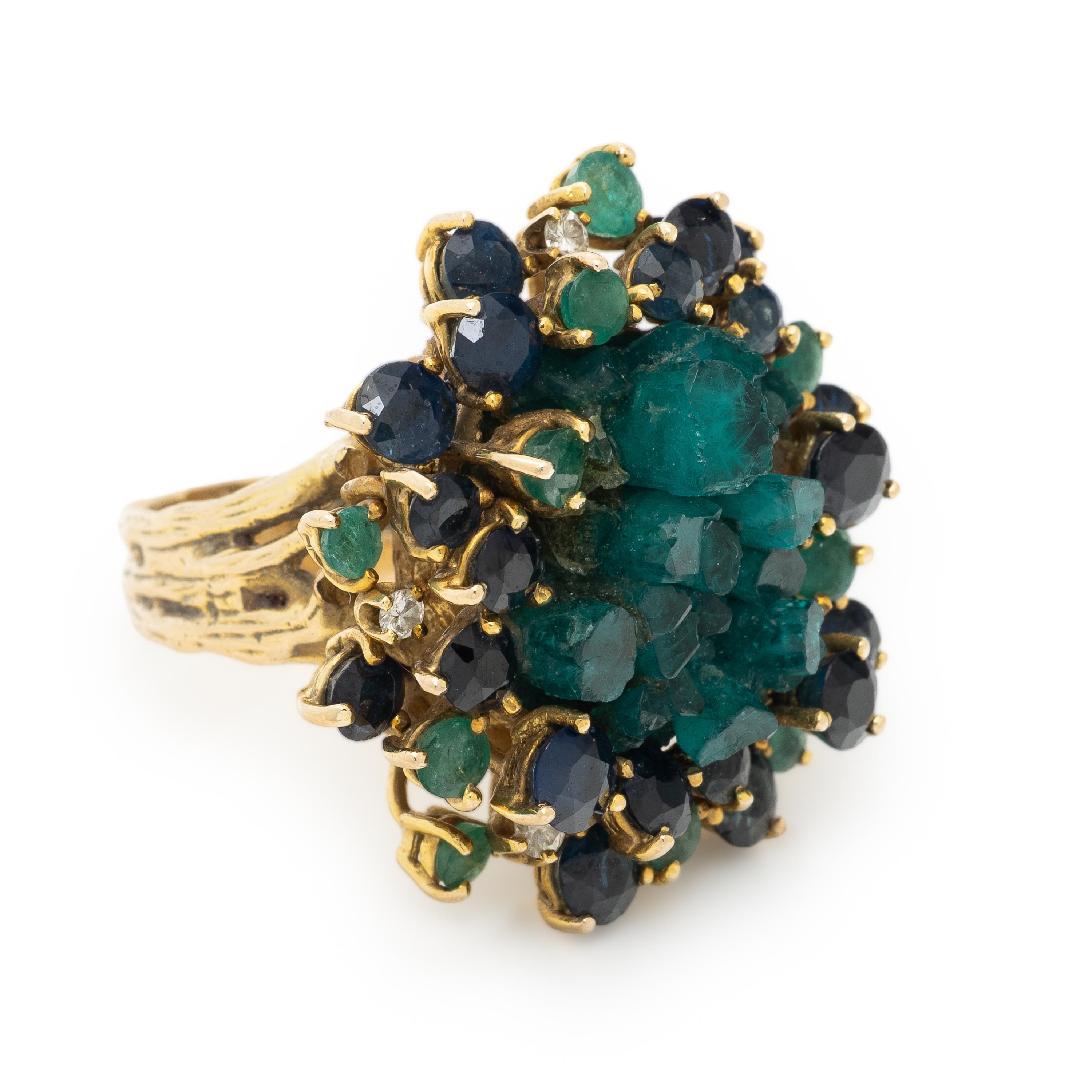 Multigem and Diamond Ring
