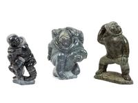 Three Large Inuit Soapstone Carvings